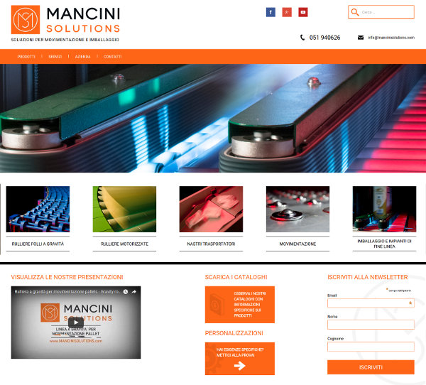 Screenshot del sito web di Mancini Solutions