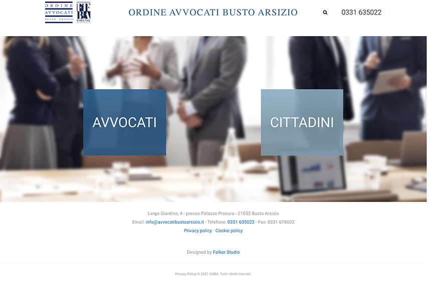 Lo screenshot del sito web avvocatibustoarsizio.it