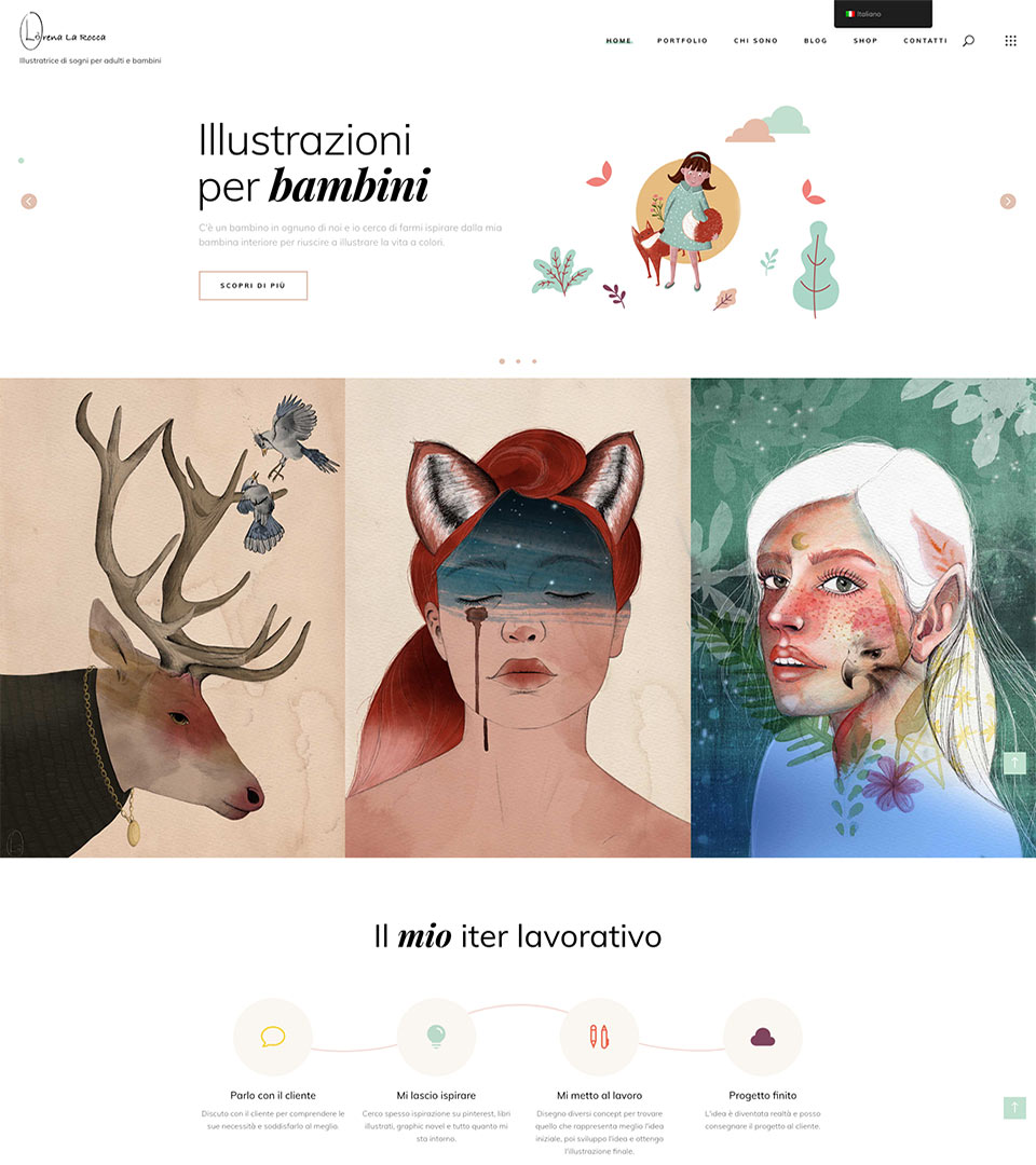 Lo screenshot del sito web lorenalarocca.it