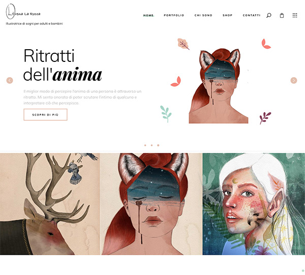 Screenshot del sito web di Lorena La Rocca
